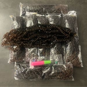 NEW! Crochet Hair Spring Twist 90 strand 8 inch synthetic Sew in Curly Hair